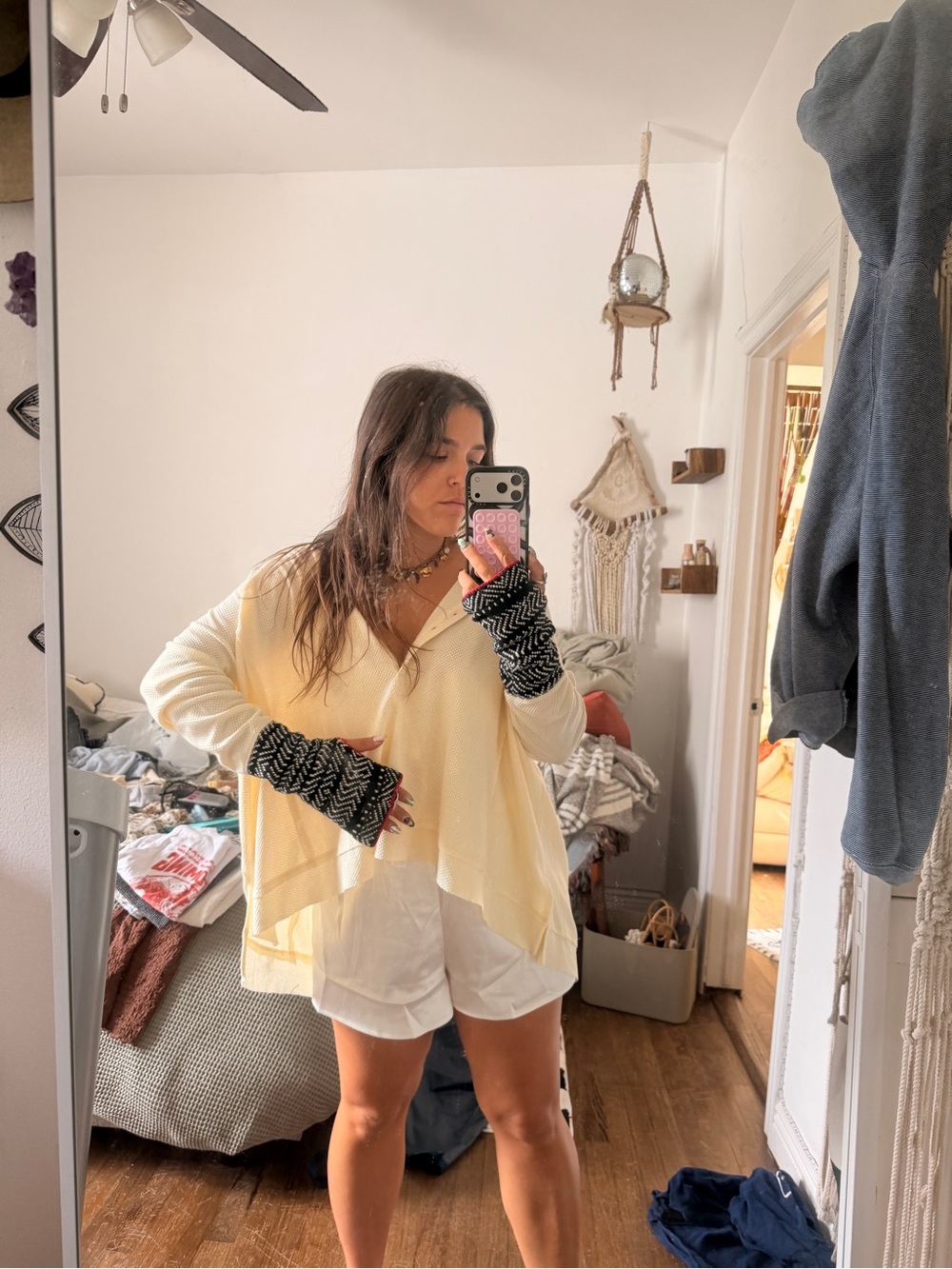 Vintage Havana Thermal Cream Long Sleeve Top